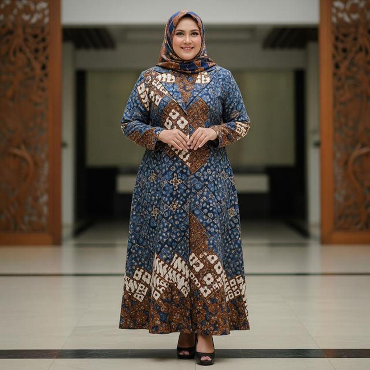 7 Model Gamis Batik Blazer Syari Size Besar, Pilihan Modis untuk Tampil Anggun di 2025