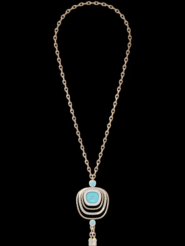 Koleksi kalung dengan liontin jam tangan Piaget Bernuansa Turquoise .dok. Piaget
