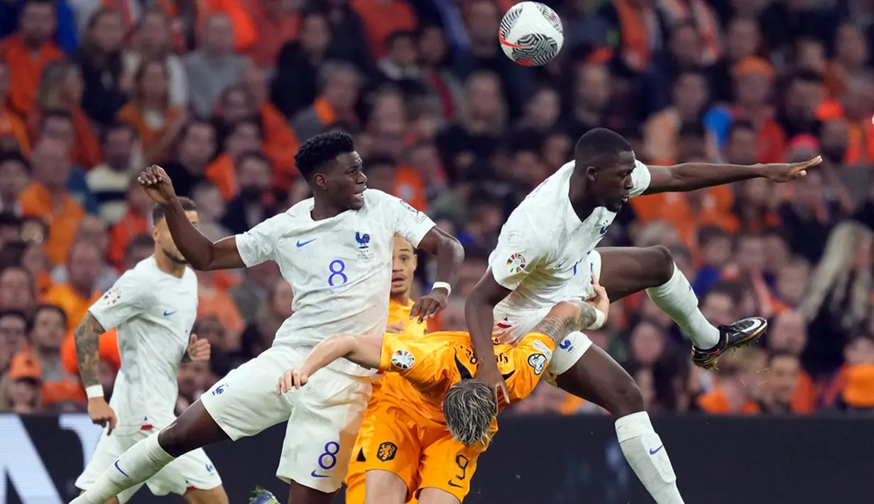 Sementara Belanda berada pada posisi ketiga klasemen dengan sembilan poin dari lima pertandingan. (AP Photo /Peter Dejong)