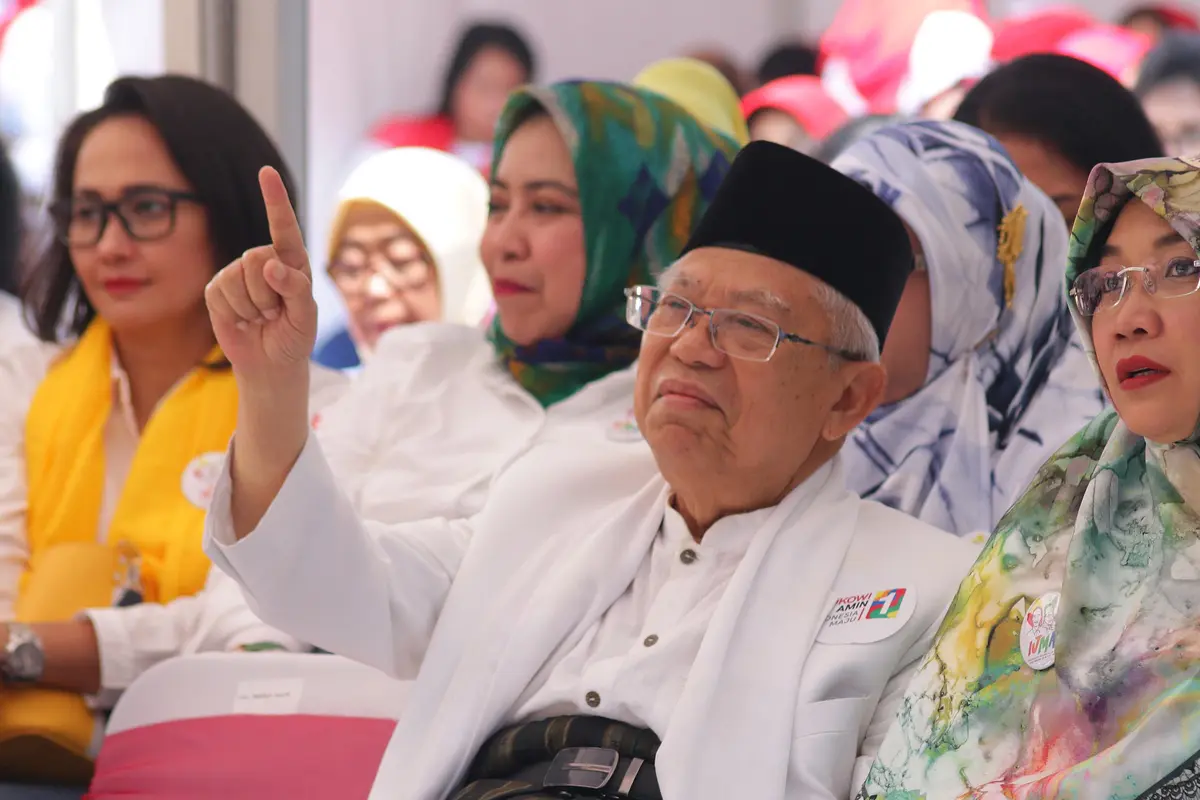 Bersama Istri, Ma'ruf Amin Hadiri Deklarasi Dukungan P-IJMA