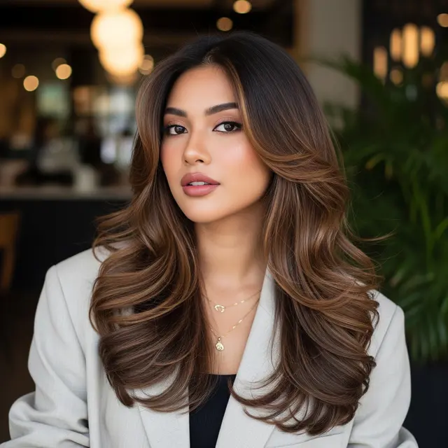 Rambut Wanita Wolf Cut Panjang (Gemini AI)