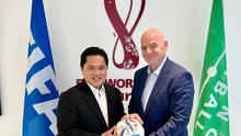 Menteri BUMN RI Erick Thohir bertemu Presiden FIFA Gianni Infantino. (Istimewa)