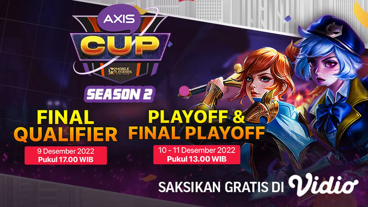 Link Live Streaming AXIS Cup Mobile Legends Bang-Bang Season 2 di Vidio, 9-11 Desember
