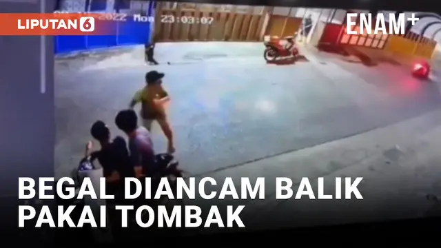 VIDEO: Terduga Begal Ciut Diancam Balik Pakai Tombak