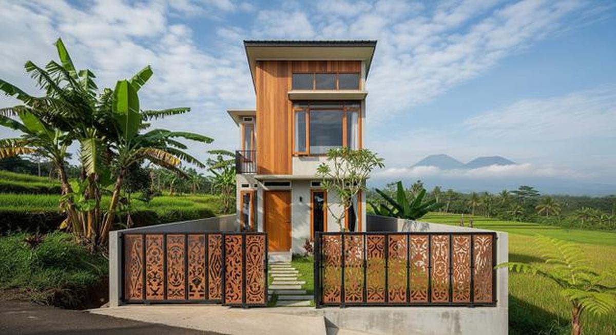 8 Desain Rumah Kecil tapi Luas dengan Pagar Aluminium Motif Kayu, Modelnya Disukai Gen-Z