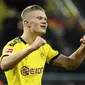 5. Erling Braut Haaland (Borussia Dortmund) - Haaland mempunyai catatan yang sangat mengesankan Liga Champions musim ini. Haaland berhasil mencetak rekor sebagai pemain muda berusia 19 tahun yang telah mencetak 10 gol dalam empat pertandingan. (AFP/Ina Fassbender)