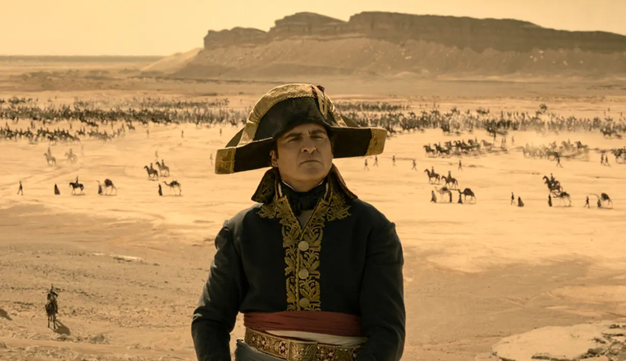 Sony Pictures Entertainment telah resmi merilis trailer film terbaru berjudul Napoleon pada 10 Juli 2023. Film yang menceritakan kisah jenderal ikonis Prancis, Napoleon Bonaparte, ini dikabarkan akan tayang perdana pada 23 November tahun ini. (Apple TV+ via AP)