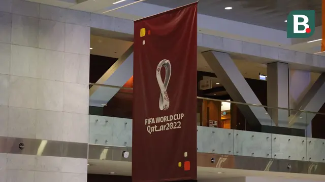 Spanduk Piala Dunia 2022 di Main Media Centre