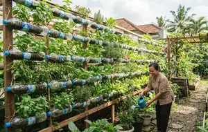 7 Cara Menyusun Botol Bekas Menjadi Dinding Tanaman Cantik dan Kebun Produktif