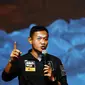 Cagub DKI Jakarta, Agus Harimurti Yudhoyono (AHY) menyampaikan pandangan pada Young Voters Festival di TIM, Jakarta, Selasa (31/1). Jelang pelaksanaan Pilkada, KPUD DKI Jakarta menyelenggarakan Young Voters Festival. (Liputan6.com/Helmi Fithriansyah)