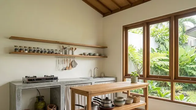 Dapur 3x2 dengan Island Storage Sederhana