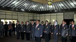 Suasana pelantikan pengurus baru PB Taekwondo Indonesia periode 2015-2019 yang diketuai oleh Letjen TNI (Purn) Marciano Norman di Wisma Serbaguna, SGBK, Jakarta, Senin (27/4/2015). (Liputan6.com/JohanTallo)