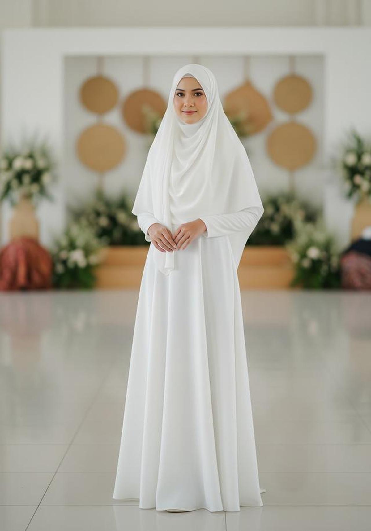 9 Model Gamis Putih Simple dan Elegan untuk Acara Syukuran, Tampil Anggun dan Bersahaja