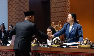 Ketua DPR Puan Maharani usai rapat paripurna di Kompleks Parlemen, Senayan, Jakarta, Kamis (27/8). (Dokumentasi DPR)