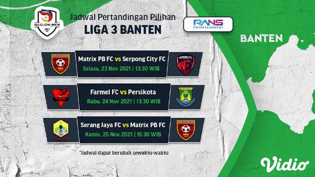Jadwal dan Live Streaming Liga 3 Banten 2021 di Vidio Pekan Ini, Big Match : Farmel FC Vs Persikota