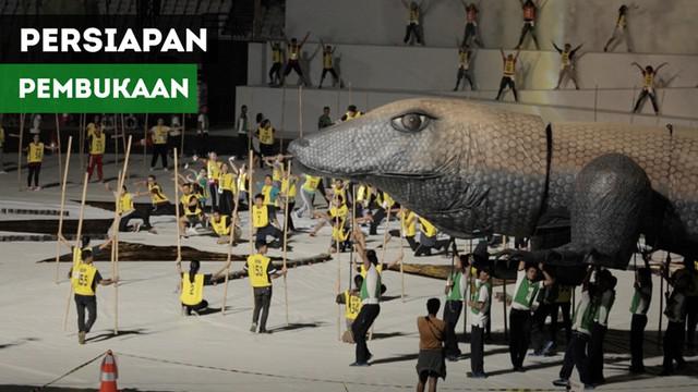 Berita video persiapan untuk seremoni pembukaan Asian Para Games 2018 yang tampak menarik dan megah, Kamis (27/9/2018).