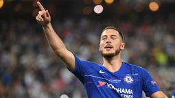 1. Eden Hazard (100 juta euro) - Chelsea melepas bintang asal Belgia ke Real Madrid dengan nilai transfer mencapai 100 juta euro pada musim panas 2019. (AFP/Ozan Kose)
