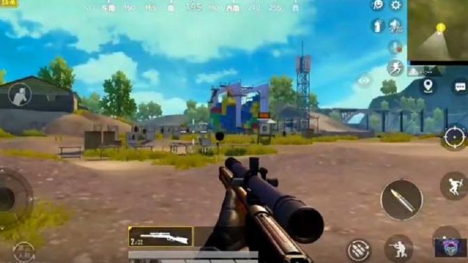 Penggunaan scope 2.5x pada senjata PUBG Mobile, Winchester 94.