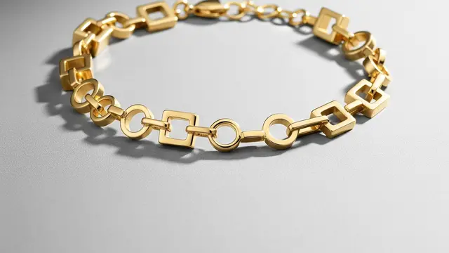 Model Gelang Rantai Emas Terbaru Geometris Minimalis