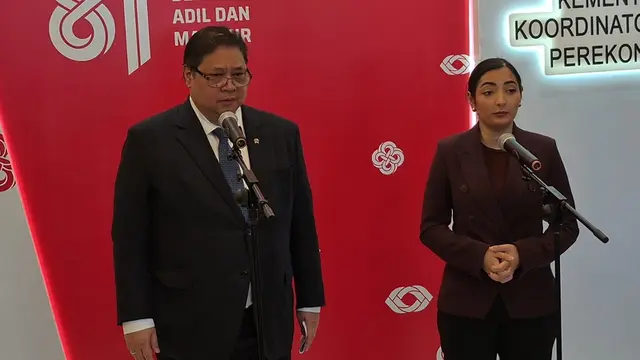 Pertemuan Menko Airlangga dengan Menteri Federal Kerja Sama Ekonomi dan Pembangunan Jerman, Reem Alabali Radovan. (Liputan6.com/Ariefh Rahman H)