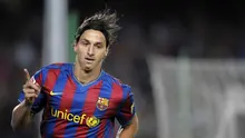 Zlatan Ibrahimovic pernah membela Barcelona rentang 2009-2011. (AFP/Lluis Gene)