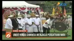 Menag Lukman Hakim hadiri upacara umat Hindu tuwur kangsa di Candi Prambanan, Sleman, Yogyakarta.