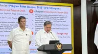 Menko Bidang Perekonomian Airlangga Hartarto umumkan pemerintah membuka program magang bagi lulusan baru atau fresh graduate. (Liputan6.com/Lizsa Egeham)