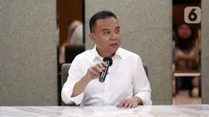 Ketua Harian DPP Partai Gerindra Sufmi Dasco Ahmad saat menggelar konferensi pers terkait Partai Kebangkitan Bangsa (PKB) yang mengusung ketua umumnya Muhaimin Iskandar atau Cak Imin menjadi bakal calon wakil presiden dari bakal calon presiden Anies Baswedan di Nusantara II, Kompleks Parlemen MPR/DPR-DPD, Senayan, Jakarta, Jumat (1/9/2023). (Liputan6.com/Johan Tallo)