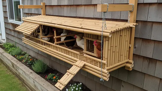 Model Kandang Ayam Nempel di Tembok Rumah untuk Lahan Sempit/Gemini AI