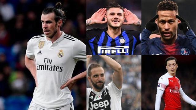Gareth Bale - Neymar - Mauro Icardi - Gonzalo Higuain - Mesut Ozil