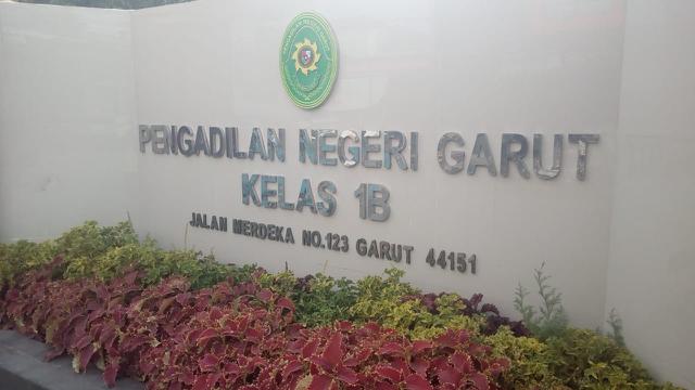 Pengadilan Negeri Garut, Jawa Barat, gedung tempat persidangan perdana kasus video syur Vina Garut digelar