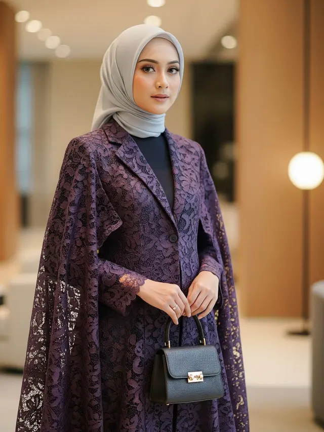 Model Abaya Blazer Brokat