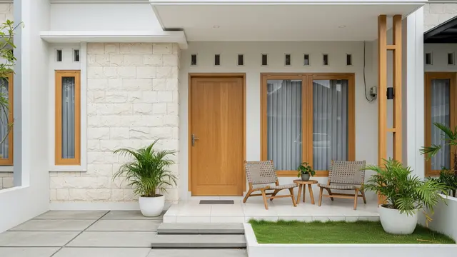 Teras dengan Warna Cerah dan Natural