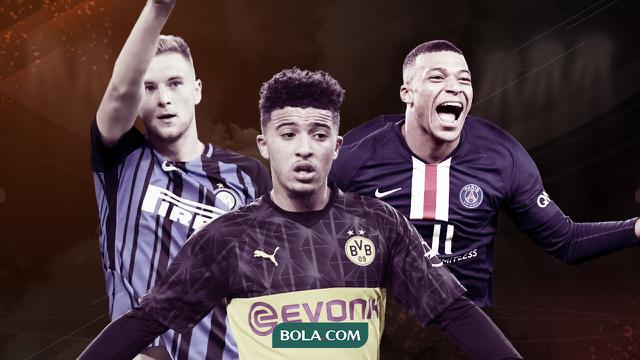 Milan Skriniar, Jadon Sancho dan Kylian Mbappe