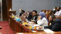 Kepala Perpustakaan Nasional Muhammad Syarif Bando saat rapat dengan pendapat dengan Komisi 9 DPR RI di Jakarta. (Liputan6.com/ Ist)