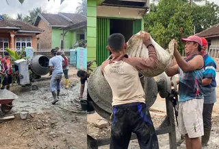 Rasa kecewa karena jalan tak kunjung diperbaiki membuat warga Kelurahan Kasuipasar, Kecamatan Kasui, Kabupaten Way Kanan, Lampung bergerak sendiri. (Liputan6.com/Istimewa).