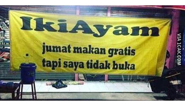 6 Spanduk Penjual Penyetan Ini Nyeleneh, Bikin Geleng Kepala