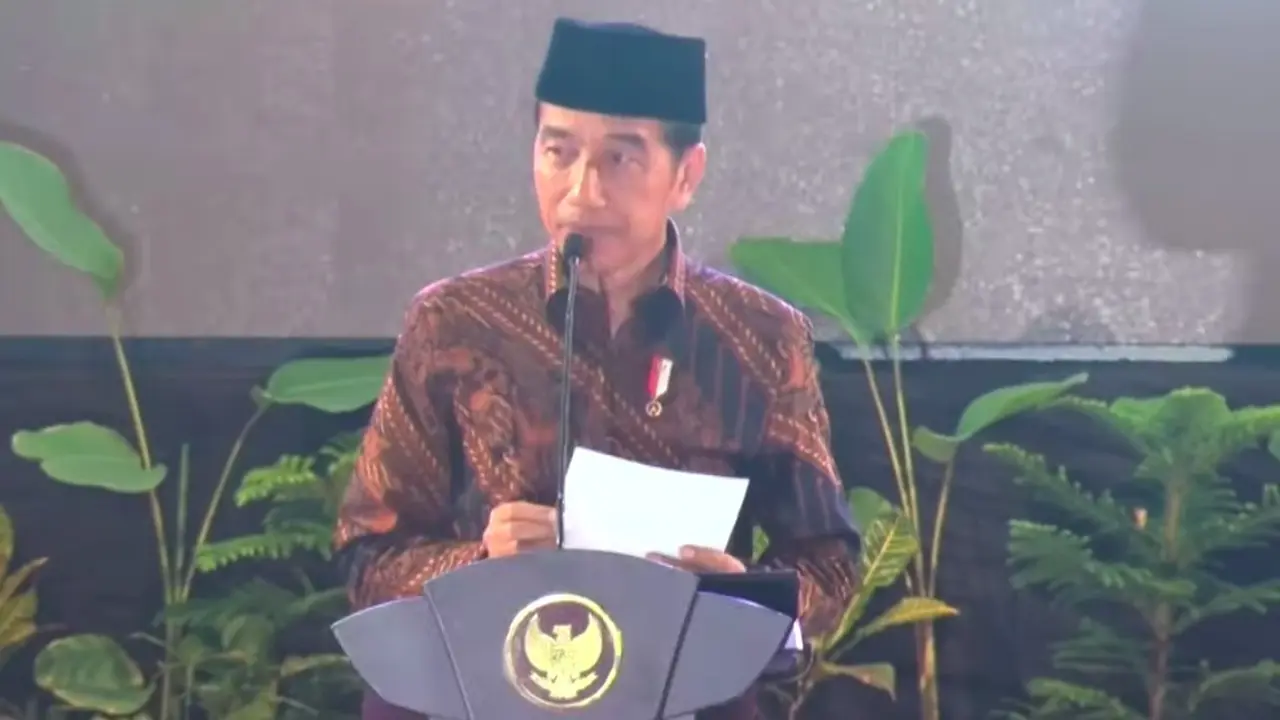 Presiden Jokowi membuka Muktamar ke-18 PP Pemuda Muhammadiyah di Balikpapan, Kalimantan Timur, Rabu (22/2/2023). (Istimewa)