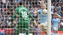 Manchester City mengalahkan Sheffield United dengan skor telak 3-0. (AP Photo/ Alastair Grant)