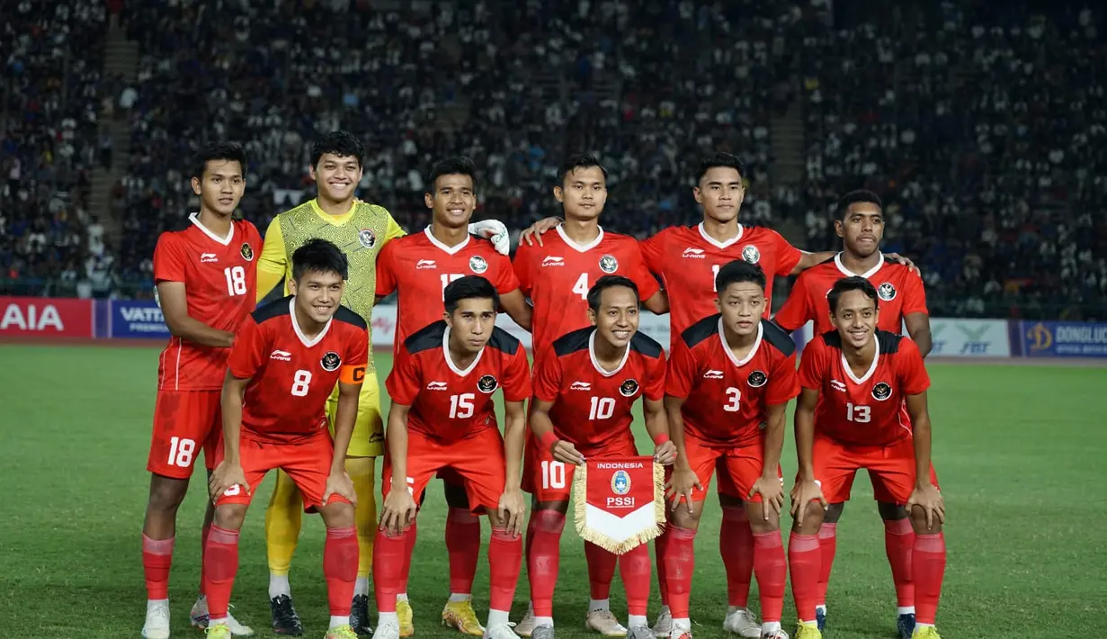 Indonesia kembali unggul pada menit ke-51. Beckham Putra membobol gawang Kamboja lewat tembakan dari luar kotak penalti.  (Foto:Dok.PSSI)