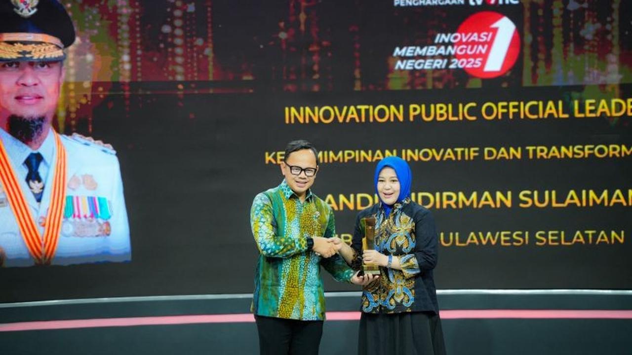 Gubernur Sulsel Raih Penghargaan Pemimpin Inovatif dan Transformatif dari TV-One