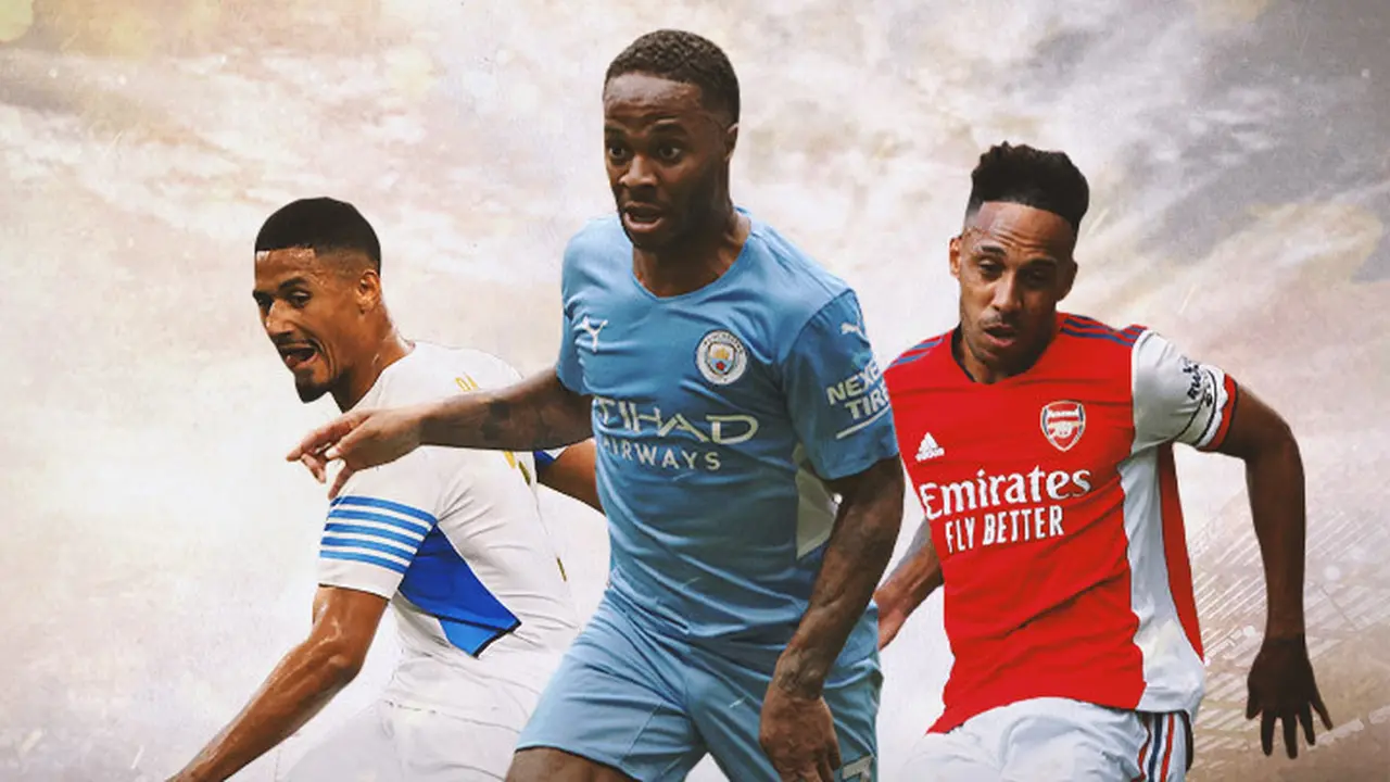 Ilustrasi - William Saliba, Raheem Sterling, Pierre-Emerick Aubameyang