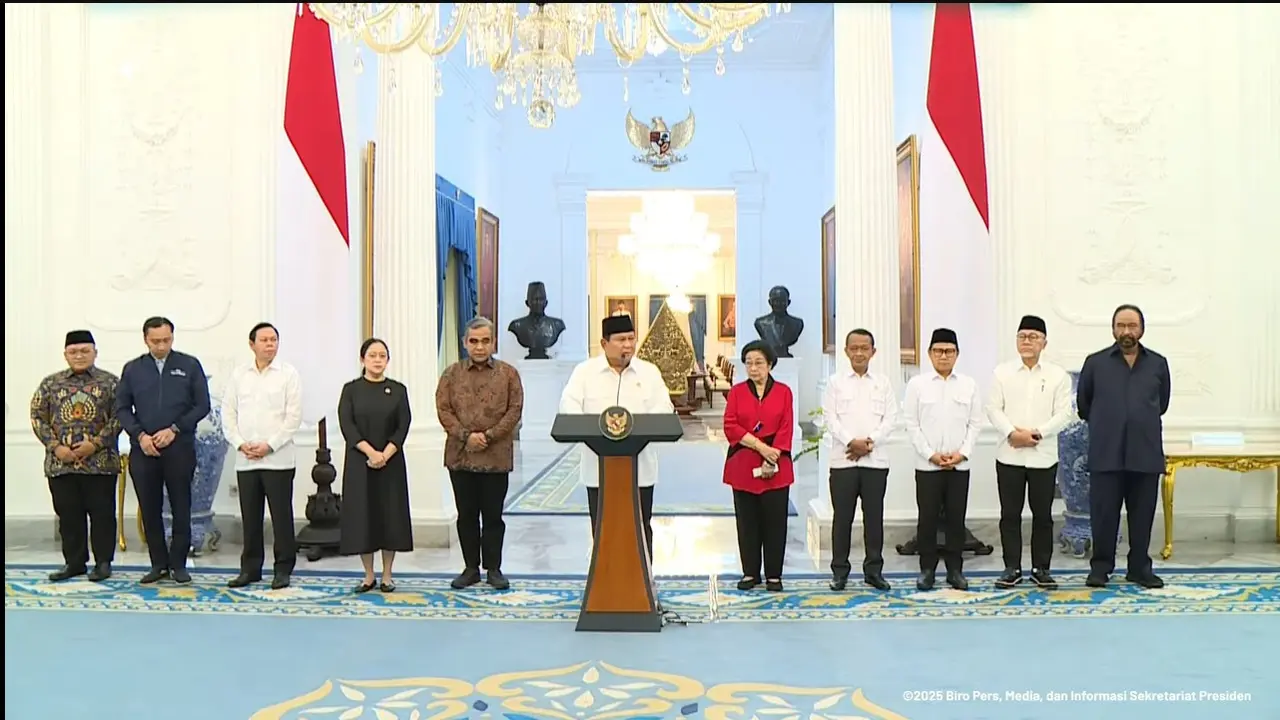 Keterangan Pers Presiden Prabowo Subianto, di Istana Merdeka, 31 Agustus 2025. (Youtube Sekretariat Presiden)