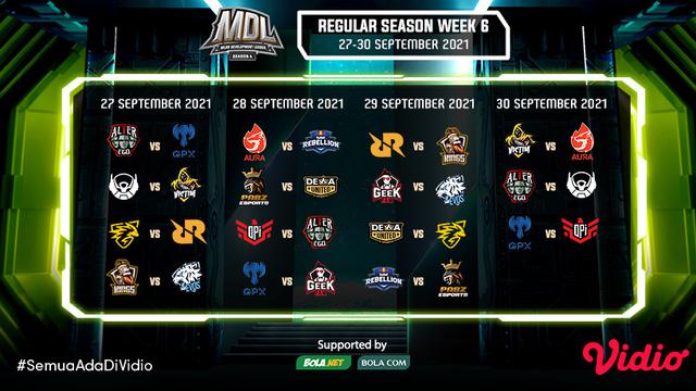 Jadwal dan Live Streaming MDL Season 4 Pekan Keenam di Vidio, Pertarungan Terakkhir di Musim Reguler