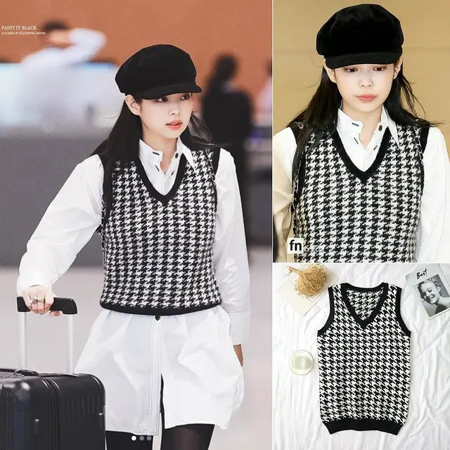 Jennie Blackpink mengenakan vest/dok. Shopee