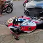 Kasus Mobil Tabrak Motor Sport. (Sumber: Twitter/ezash)