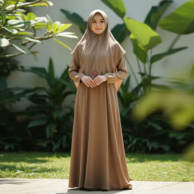 9 Model Gamis yang Menyamarkan Perut Buncit, Tampil Percaya Diri