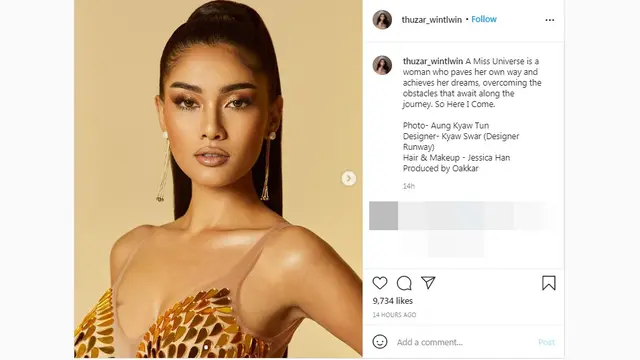 Miss Universe Myanmar 2020 Thuzar Wint Lwin