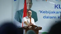 Menteri Perdagangan (Mendag) Zulkifli Hasan dalam kuliah umum di Universitas Muhammadiyah Mamuju dengan tema "Kebijakan Perdagangan Indonesia dalam Kancah Ekonomi Global" di Mamuju, Sulawesi Barat, Jumat (17/3/2023).(Dok Kemendag)