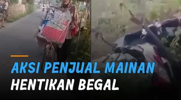 Ia merelakan sepedanya untuk menghadang laju pelaku begal hingga berhasil tersungkur.